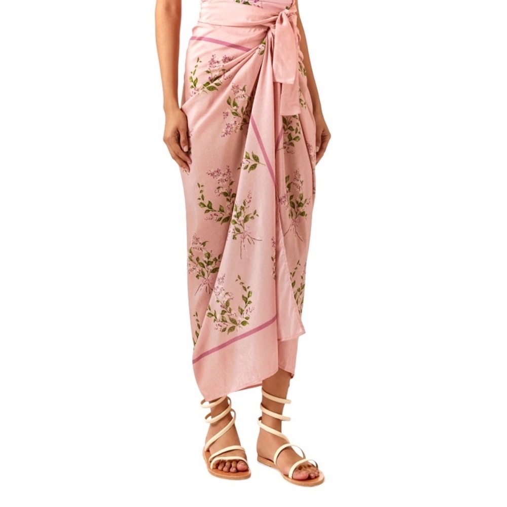 Agua by Agua Benedita Lavanda Pink Wisteria Cotton Silk Blend Pareo / Sarong